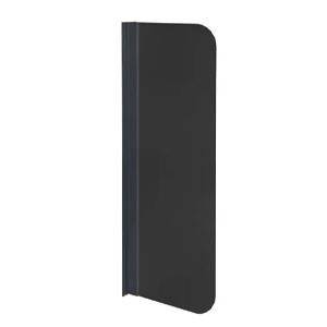 Pisuaarin uJo-väliseinä, suorakaide, musta, harmaa kiinnitysprofiili